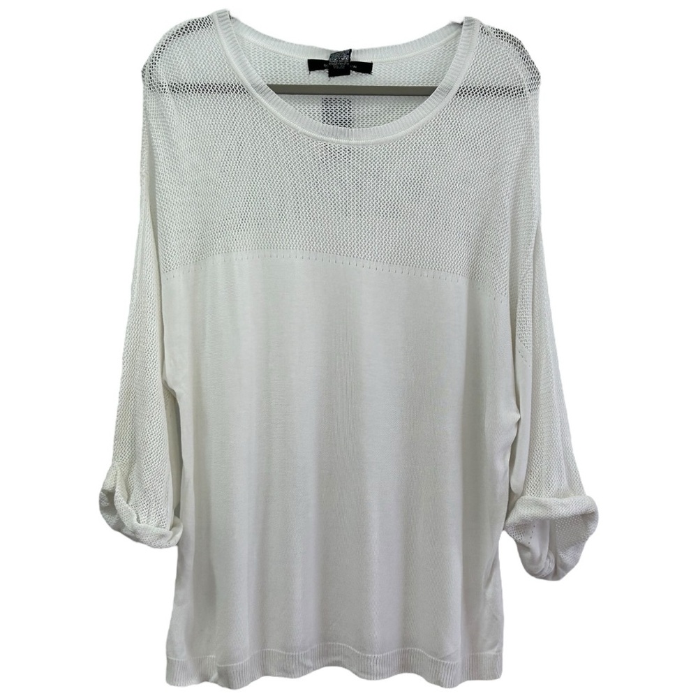 89th‎ & Madison NWT Women’s 3/4 Sleeve White Oversized Sweater  Sz XL